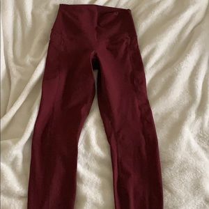 Yogalicious Lux 7/8 length burgundy leggings